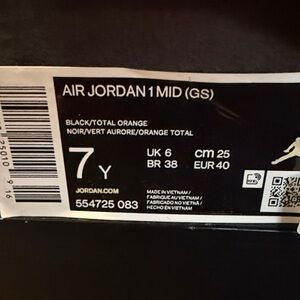 Jordan Air Jordan 1 Mid (GS) - Black & Orange